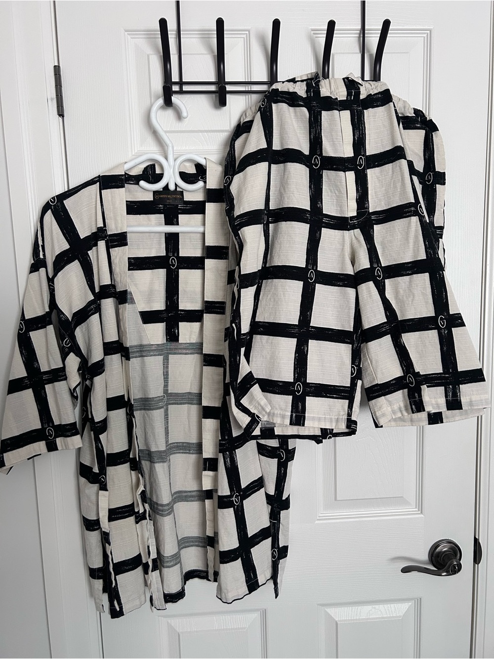 Valentino Men’s Black & Ivory Kimono Top and Shorts